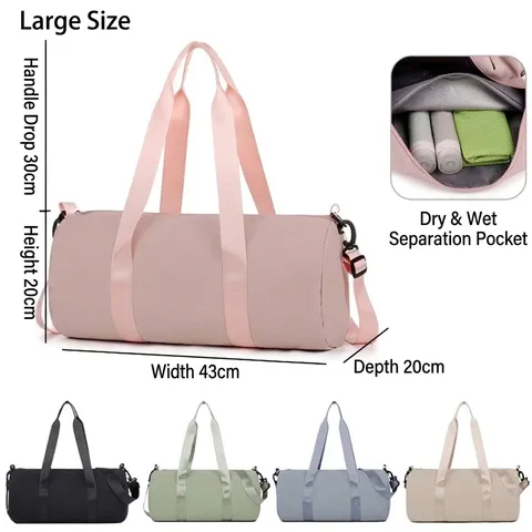 Borsa da Palestra di Grande Capacità Borsa da Viaggio Impermeabile con Separazione Secco Umido per Uomo Donna Sport Fitness
