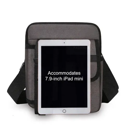 Sac en Bandoulière Décontracté pour Hommes en Tissu Oxford Imperméable Avec Porte-Bouteille d'Eau Sac d'Épaule Tendance pour Voyage