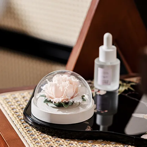 Handgefertigter Dehua Keramik Pfingstrose Aroma Diffusor Set Mit Glaskuppel Büro Zuhause Duft Ornament Dekor