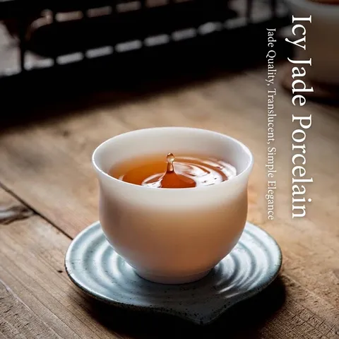 Handmade Dehua White Porcelain Tea Cup Zen Suet Jade Ceramic Kung Fu Tea Master Cup For Home Office Banquet Gift