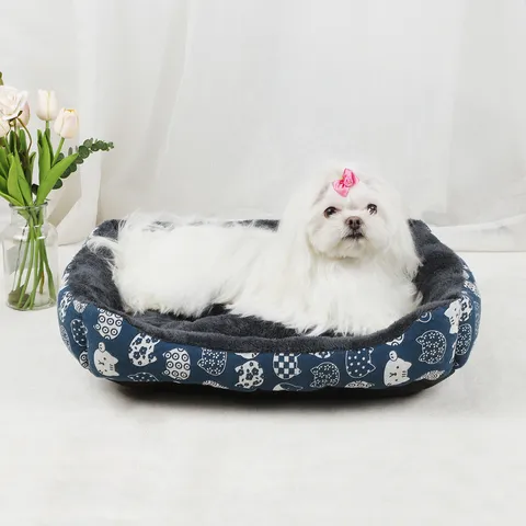 Cartoon Lucky Cat Pet Bed Winter Warm Arctic Velvet Dog Cat Nest Thickened Anti-Slip Soft Plush Pet Mat Four Seasons Universal Pet Supplies