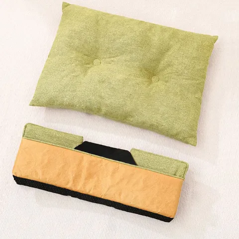 Breathable Linen Foldable Pet Dog Bed Soft Cotton Filled Small Medium Dogs Puppy Cave House Portable Travel Pet Supplies