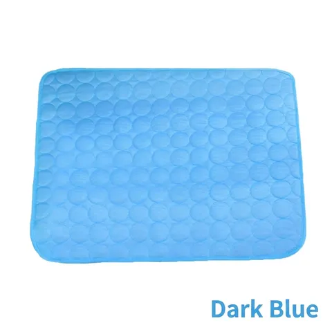 Tapis de Refroidissement pour Animaux Respirant Soie Glacée Panier Chien Lavable Couverture Été Soulagement Chaleur Intérieur Extérieur
