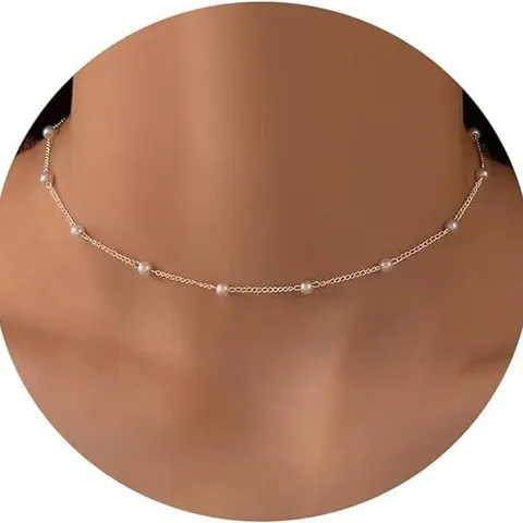 Collana di Perle Artificiali Barocche Lusso Francese Doppio Strato Lega Placcato Oro Argento Catena da Clavicola Gioielli Donna