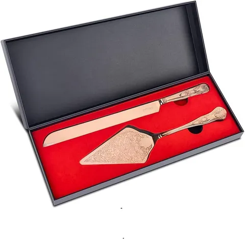Ensemble Couteau et Pelle à Gâteau de Mariage en Acier Inoxydable 304 Gravure Florale Baroque Vintage Trancheuse à Pain Outils de Boulangerie Avec Boîte Cadeau