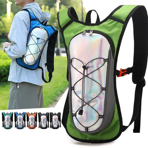 Holographic Reflective Outdoor Running Hydration Backpack Lightweight Waterproof Cycling Hiking Sports Pack For Men Women