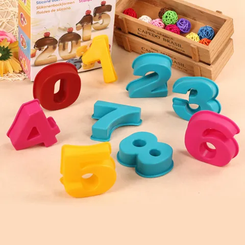 DIY Numero Stampo per Torta in Silicone Set Antiaderente Flessibile Cioccolato Fondente Stampo da Forno per Festa di Compleanno Cucina
