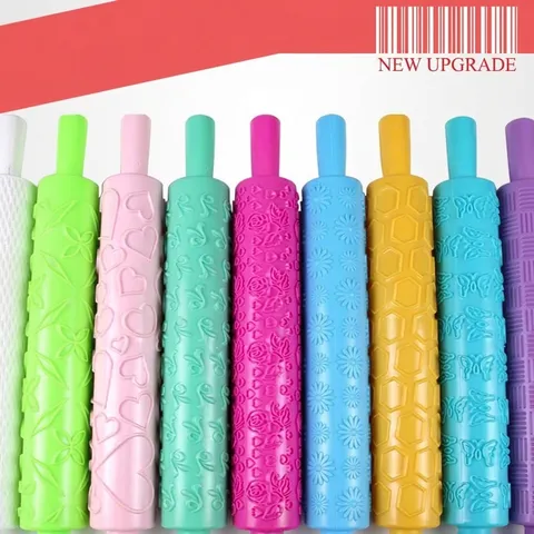 Mattarello Goffrato in Plastica per Decorazione Torte in Pasta di Zucchero Strumento da Forno DIY Con Motivo Floreale Cuore