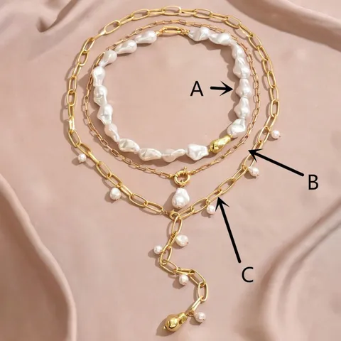 Collana Barocca Con Nappa a Forma Di Y In Perle Artificiali Per Donna Collane Multistrato In Lega Placcate Oro Argento Gioielli Per Feste