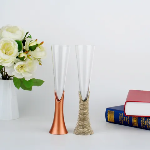 Luxus Kristallglas Champagnerglas Mit Strass Umwickeltem Stiel Vintage Martiniglas Zinklegierung Basis Eleganter Weinbecher Für Hochzeit Party