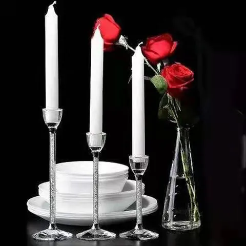 Luxus Kristall Kerzenständer Vintage Einzelkopf Kerzenhalter Klar Silber Strass Kerzenbecher Romantische Hochzeit Abendessen Tischdeko