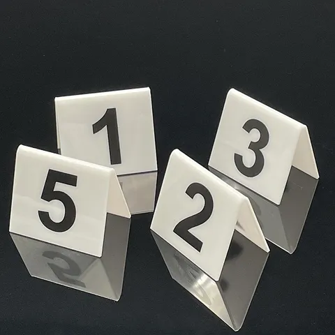 Numeri da Tavolo in Acrilico a Forma di V Segnaposti a Doppia Faccia per Ristoranti Matrimoni Banchetti Eventi Minimalisti