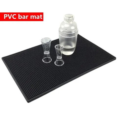 Professional Thickened Non-Slip PVC Bar Mat Waterproof Drainage Coaster Pad For Home Bar Counter Kitchen Café Party Accessories