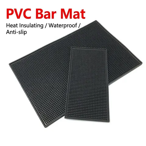 Professional Thickened Non-Slip PVC Bar Mat Waterproof Drainage Coaster Pad For Home Bar Counter Kitchen Café Party Accessories