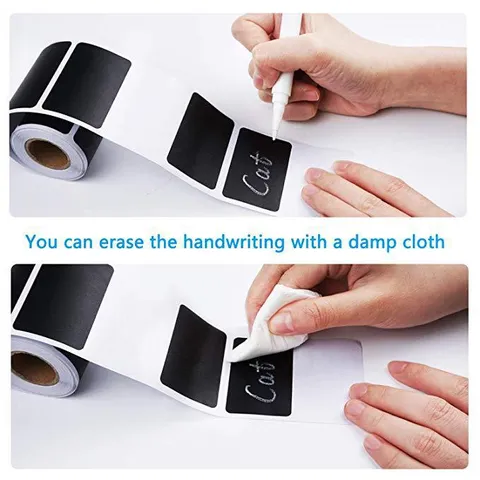 Removable PVC Chalkboard Labels Waterproof Matte Black Jar Stickers For Kitchen Pantry Storage Organization Writing Labels With Chalk Pen