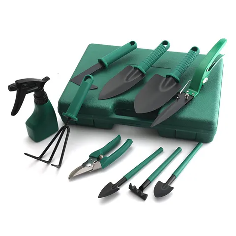 Garden Planting Tools Shovel Rake Pruning Shears Watering Kettle With Storage Box For Home Balcony Gardening