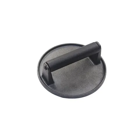 Round Cast Iron Grill Press Meat Press Black Handle Vegetable Oil Coating Flattening Bacon Smasher BBQ Kitchen Tool
