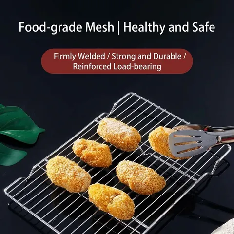 Rejilla de Enfriamiento de Acero Inoxidable para Pan Galletas Barbacoa Rectangular Semicircular Herramienta de Cocina