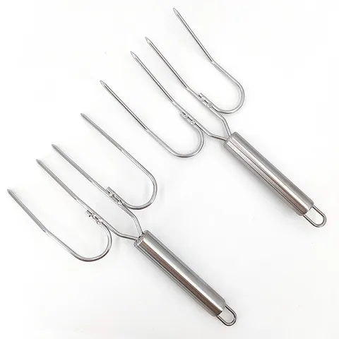 Fourchette à Dinde en Acier Inoxydable Fourchette à Viande BBQ Broyeur de Poulet Rôti Pour Barbecue en Plein Air et Cuisine
