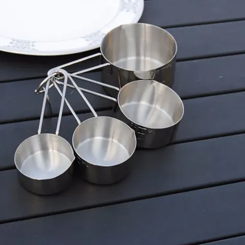 Professionelles 304 Edelstahl Messbecher Set Mit Skala Verdicktes Gebürstetes Metall Messwerkzeug Für Küche Backen