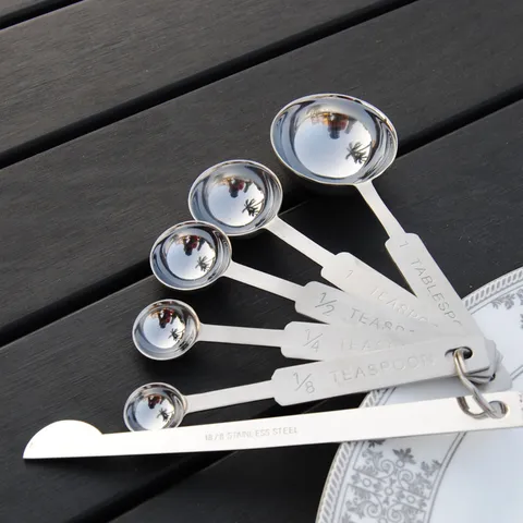 Heavy Duty 304 Stainless Steel Measuring Spoons Metal Measuring Cups For Dry And Liquid Ingredients Baking Cooking Kitchen Tools