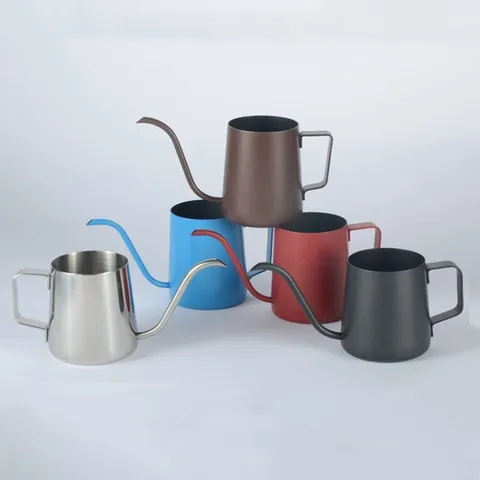 Stainless Steel Gooseneck Pour Over Coffee Kettle Manual Drip Coffee Pot With Ergonomic Handle Small Capacity Drip Kettle For Home Cafe Office Kitchen