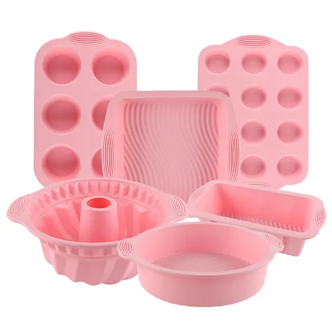 Rosa Silikon Kuchenform Antihaft Backform Brot Toast Form Muffin Cupcake Backblech Küche Gebäck Backwerkzeuge