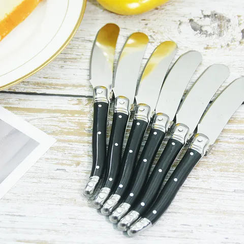 Stainless Steel Butter Knife French Style Spreaders With Bee Decor And Plastic Handle For Kitchen Dining Table Tableware