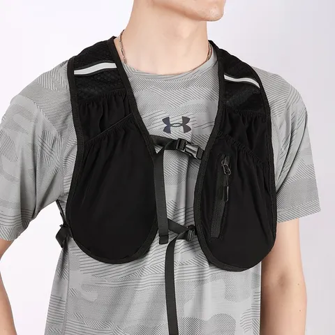 Techwear Running Vest Bag Multi Pocket Reflective Cycling Vest For Men Women Adjustable Tactical Utility Chest Pack Outdoor Sports Running Gear