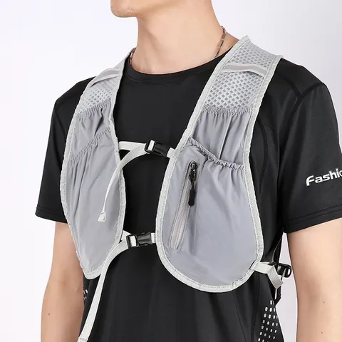 Techwear Running Vest Bag Multi Pocket Reflective Cycling Vest For Men Women Adjustable Tactical Utility Chest Pack Outdoor Sports Running Gear
