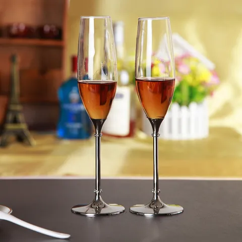 Kristall Champagnergläser Set Mit Metallsockel Strass Dekoratives Hochfuß Weinglas Für Hochzeitsfeier Haus Geschenk