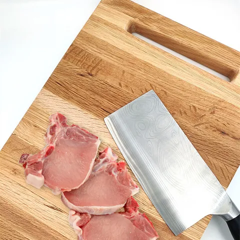 Huishouden Verdikte Massief Wit Eiken Snijplank Met Handvat Antischimmel Zware Houten Snijplank Voor Keuken