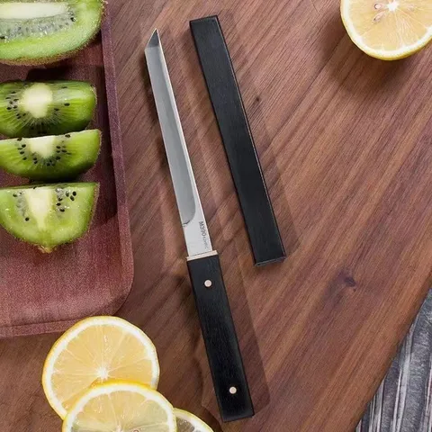 Modern Minimalist Stainless Steel Fruit Knife With Portable Sheath Ink Marble Pattern Sharp Utility Knife For Home Outdoor