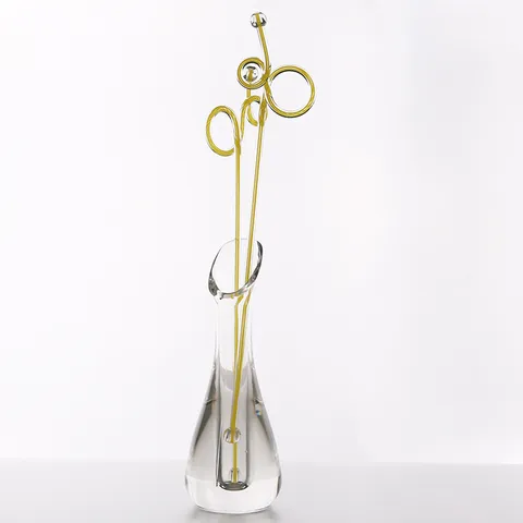 Jarrón Nórdico Moderno de Acrílico Cristal Transparente Geométrico Irregular Ornamento de Escritorio Pulido para Decoración de Hogar Café Restaurante
