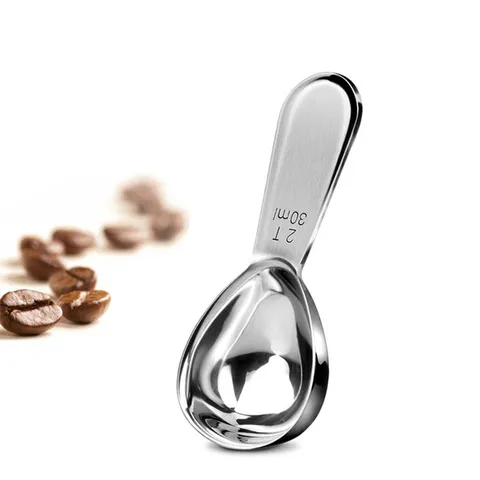 Stainless Steel Coffee Scoop Measuring Spoon Kitchen Baking Tool With Scale For Coffee Bean And Powder