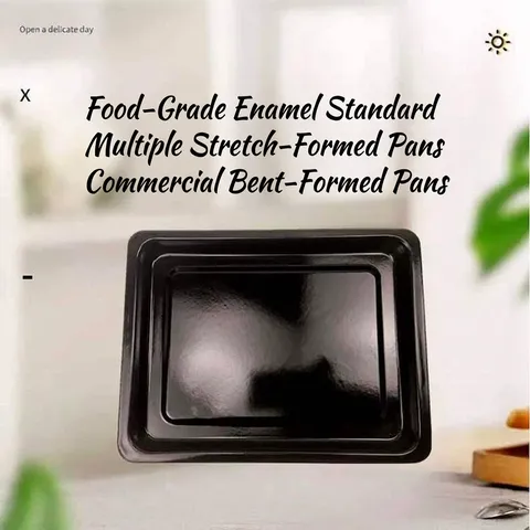 Black Glossy Enamel Baking Pan Rectangle Oven Tray Heat Resistant Food Grade Commercial Home Baking Sheet Non Stick Tray