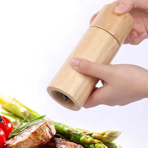 Macinapepe Manuale Professionale in Legno di Quercia Con Nucleo in Ceramica Spessore Regolabile Macinino per Sale e Spezie da Cucina