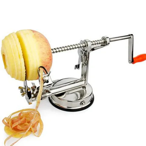 Stainless Steel Hand Crank Apple Peeler 3 in 1 Fruit Slicer Multipurpose Kitchen Tool for Home Restaurant