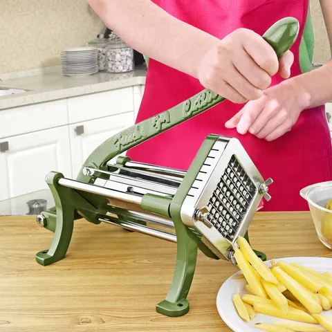 Manueller Pommes Frites Schneider Heavy Duty Kartoffelschneider Edelstahlklinge Gemüse Obstschneider Küchenwerkzeug