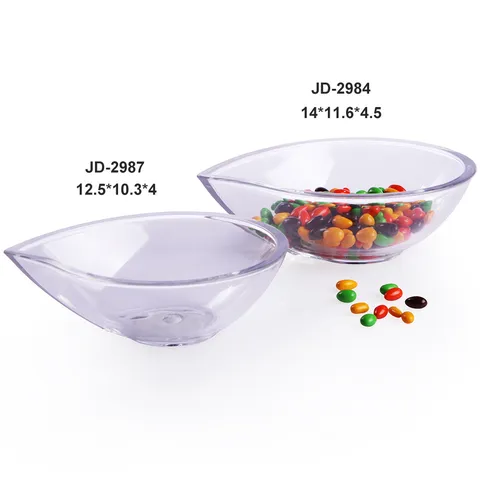 Transparent PC Teardrop Salad Bowl Creative Fruit Dessert Bowl Small Snack Plate For Kitchen Hotel Modern Minimalist Clear Dipping Bowl
