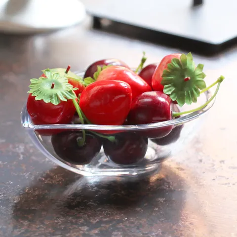 Transparent PC Teardrop Salad Bowl Creative Fruit Dessert Bowl Small Snack Plate For Kitchen Hotel Modern Minimalist Clear Dipping Bowl
