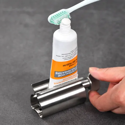 Manual Toothpaste Squeezer 304 Stainless Steel Tube Roller Dispenser Facial Cleanser Holder Bathroom Metal Stand Tool