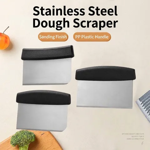 Stainless Steel Dough Scraper Bench Scraper Plastic Handle Kitchen Baking Pastry Dough Cutter Scraper Tool Bread Pizza