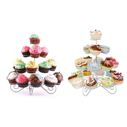 Etagen Tortenständer Edelstahl Metall Eisen Dessert Display Rack Silber Muffin Kuchen Halter Turm Für Hochzeit Geburtstag Party Deko