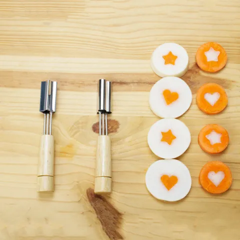 Stainless Steel Cookie Mold Baking Embosser Fruit And Vegetable Cutter With Wood Handle Kitchen Baking Tool