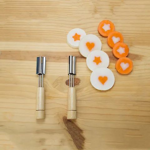 Stainless Steel Cookie Mold Baking Embosser Fruit And Vegetable Cutter With Wood Handle Kitchen Baking Tool
