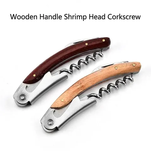 Professional Rosewood Stainless Steel Wine Bottle Opener Multi-Functional Waiters Corkscrew With Foil Cutter For Bar Home Kitchen
