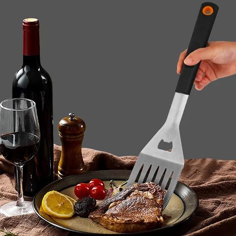 Professional Stainless Steel Barbecue Grill Tool Set Outdoor Camping Utensils With Spatula Fork Tongs Silicone Brush Knife