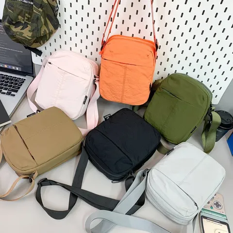Einfache Nylon Kleine Umhängetasche Für Damen Herren Mode Minimalistische Schultertasche Einfarbig Sportlich Handytasche Lässige Tasche