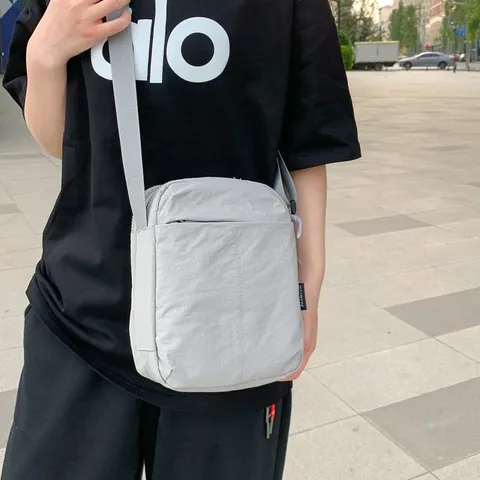 Einfache Nylon Kleine Umhängetasche Für Damen Herren Mode Minimalistische Schultertasche Einfarbig Sportlich Handytasche Lässige Tasche